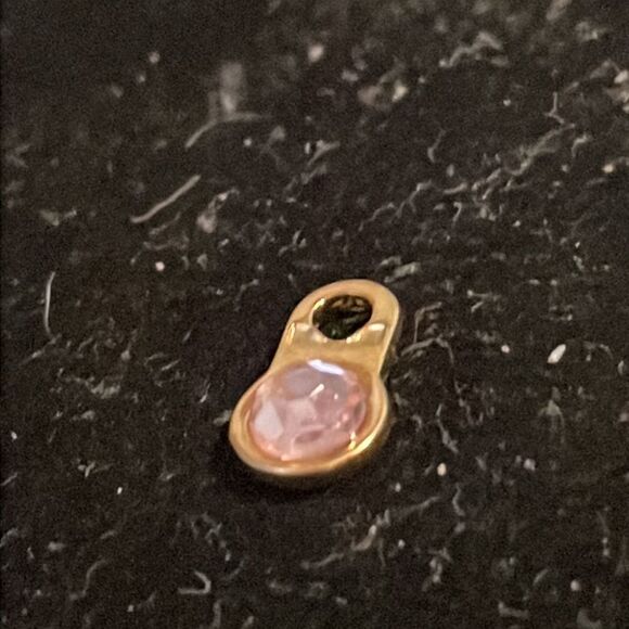 .33” American Girl doll Elizabeth gold tone w/pink sapphire colored gem earrings - Picture 4 of 8